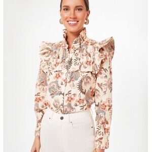 Tuckernuck Blush Chintz Winnie Blouse XXL